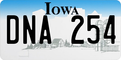 IA license plate DNA254