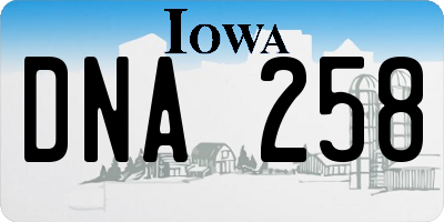IA license plate DNA258