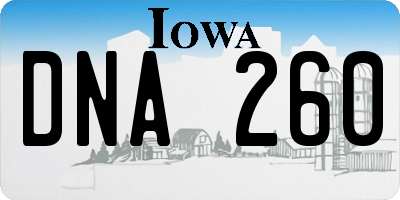 IA license plate DNA260