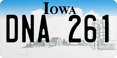 IA license plate DNA261