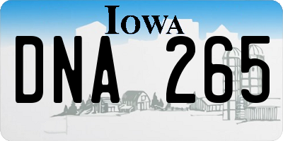 IA license plate DNA265