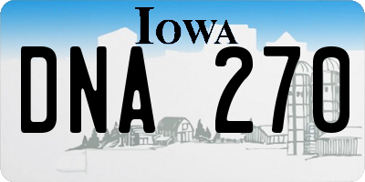 IA license plate DNA270