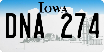 IA license plate DNA274