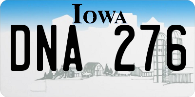 IA license plate DNA276