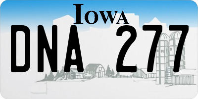 IA license plate DNA277
