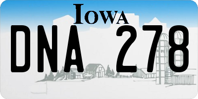 IA license plate DNA278