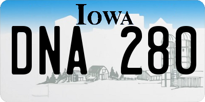 IA license plate DNA280