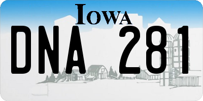 IA license plate DNA281