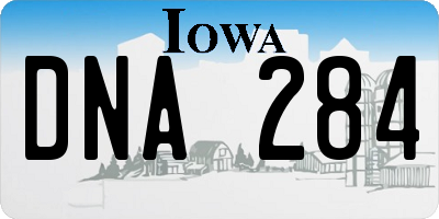 IA license plate DNA284