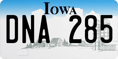 IA license plate DNA285