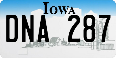 IA license plate DNA287