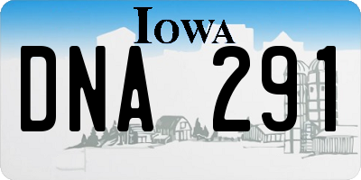 IA license plate DNA291