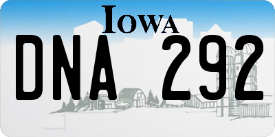 IA license plate DNA292
