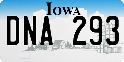 IA license plate DNA293
