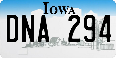 IA license plate DNA294
