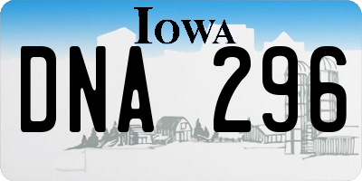 IA license plate DNA296