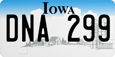 IA license plate DNA299