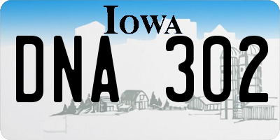 IA license plate DNA302