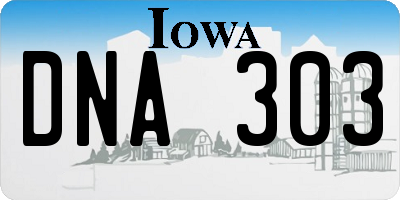 IA license plate DNA303