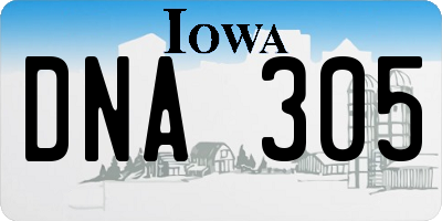 IA license plate DNA305