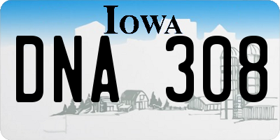 IA license plate DNA308