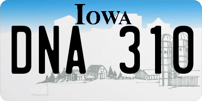 IA license plate DNA310