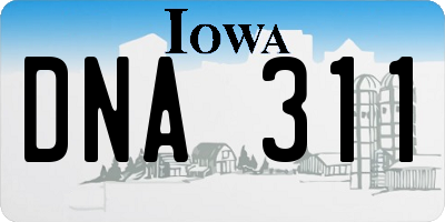 IA license plate DNA311