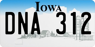 IA license plate DNA312