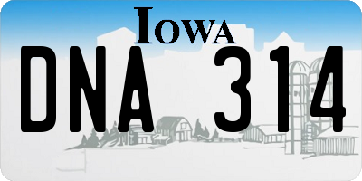 IA license plate DNA314