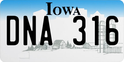IA license plate DNA316