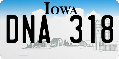 IA license plate DNA318