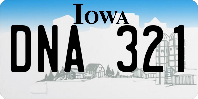 IA license plate DNA321