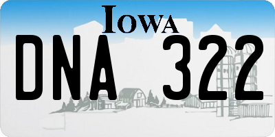 IA license plate DNA322