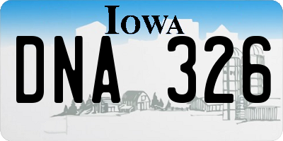 IA license plate DNA326