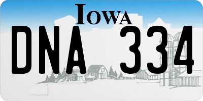 IA license plate DNA334
