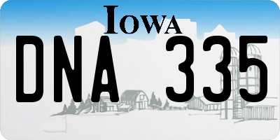 IA license plate DNA335