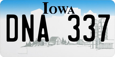 IA license plate DNA337