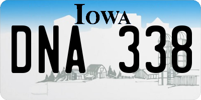 IA license plate DNA338