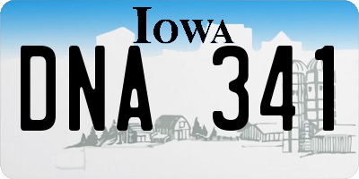 IA license plate DNA341