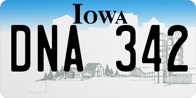 IA license plate DNA342