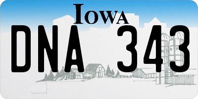 IA license plate DNA343