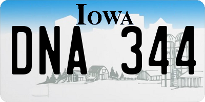 IA license plate DNA344