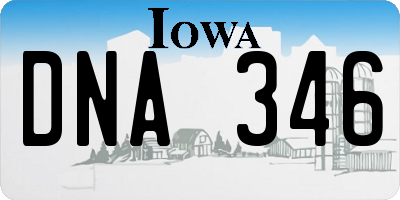 IA license plate DNA346