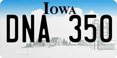 IA license plate DNA350
