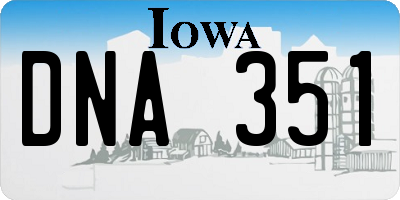 IA license plate DNA351