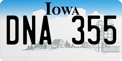 IA license plate DNA355