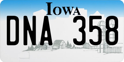 IA license plate DNA358
