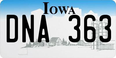 IA license plate DNA363