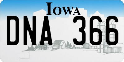 IA license plate DNA366