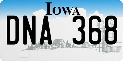 IA license plate DNA368